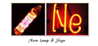 Tubo o lámpara de elemento de neón, señal, uso y propiedades