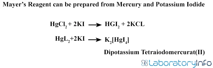El reactivo de Mayer se puede preparar a partir de mercurio y yoduro de potasio
